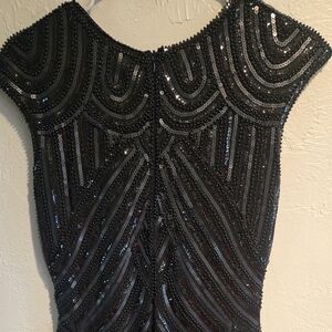 BABEYOND BLACK SPARKLE DRESS S FLAPPER SHOWGIRL